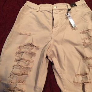 Cutout light pink denim